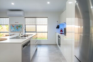 Microwave, dishwasher, coffee/tea maker, high chair