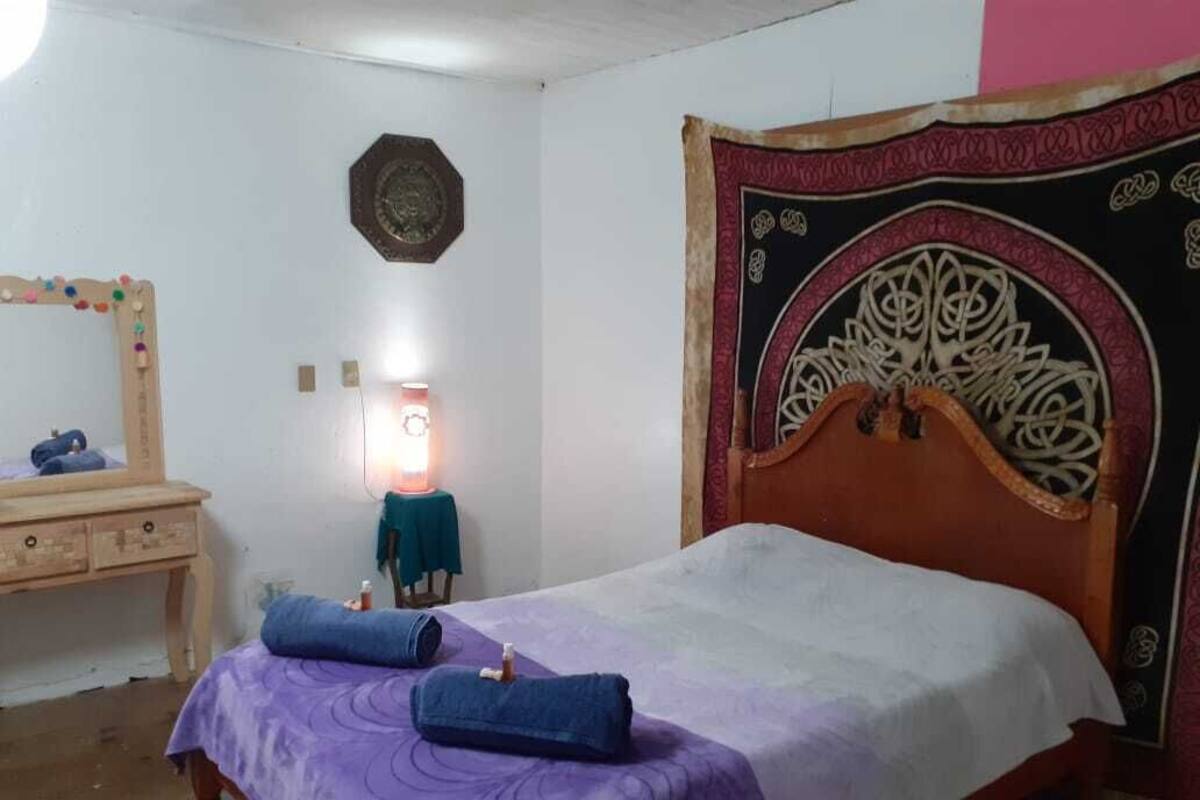 Individually decorated, individually furnished, desk, laptop workspace