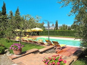 Pool - Cosy apartment in villa for 2 guests with WIFI, pool, TV and patio (Lajatico)