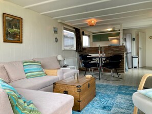 Bungalow, 2 Bedrooms, Patio, Garden View | Living room | TV - Charming Bungalow in Anjum, Netherlands With Lake Views (Anjum)