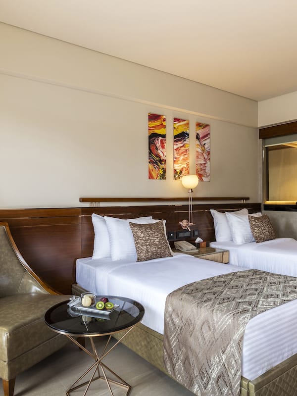 Quarto casal ou duplo empresarial | 1 quarto, roupas de cama premium, edredons de pluma, frigobar