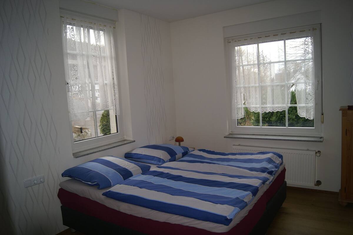 Hypo-allergenic bedding, individually furnished, laptop workspace