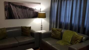 32-inch flat-screen TV with satellite channels, TV, fireplace