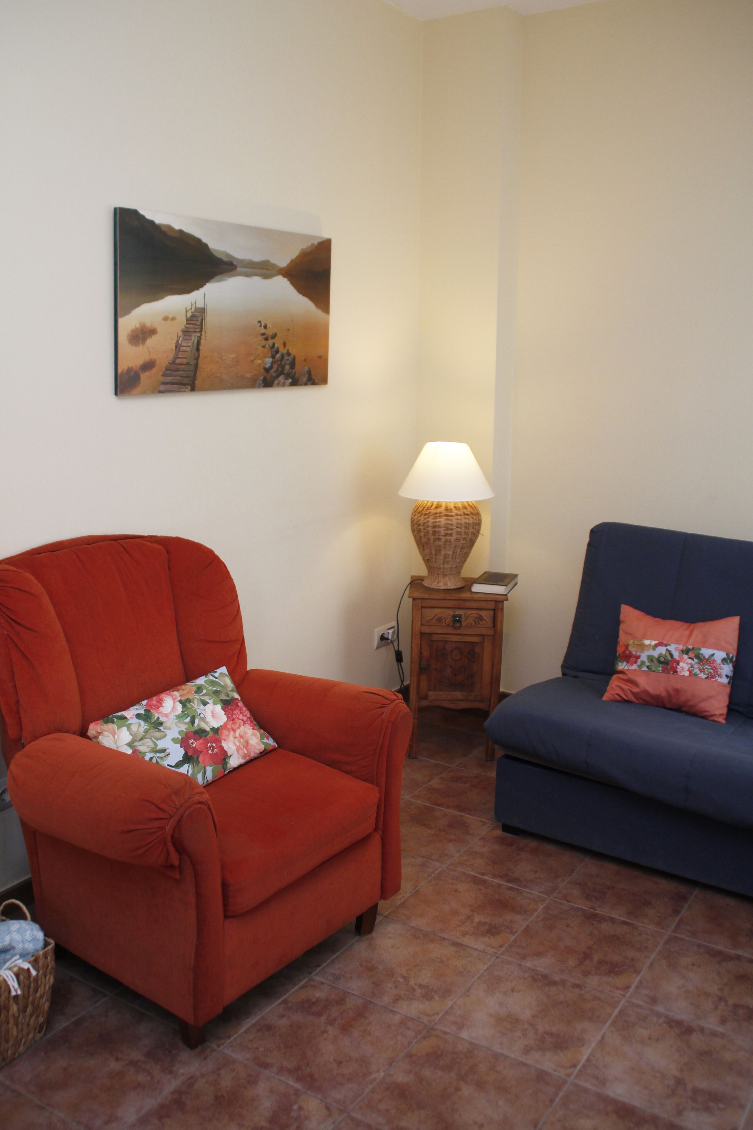 Een smart-tv en boeken