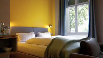 Studio | 1 chambre, literie hypoallergénique, couette en duvet d'oie, minibar
