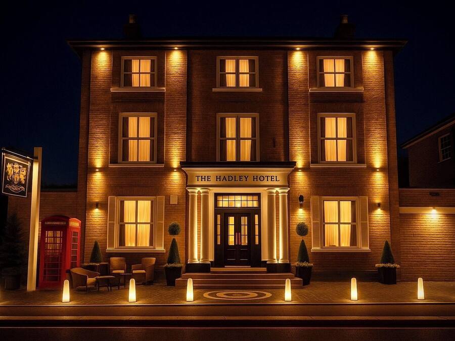 Un edificio de ladrillo con un letrero que dice 'The Hayley Hotel'.