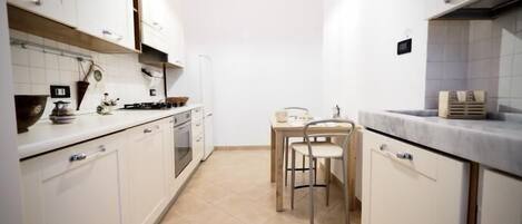 Apartment, 3 Bedrooms | Private kitchen | Full-size fridge, microwave, oven, stovetop