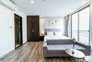 Appartement Deluxe, 1 chambre | Literie de qualité supérieure, matelas mémoire de forme, minibar