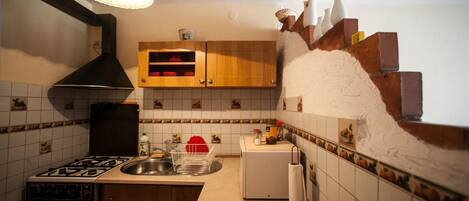 Fridge, microwave, stovetop, electric kettle