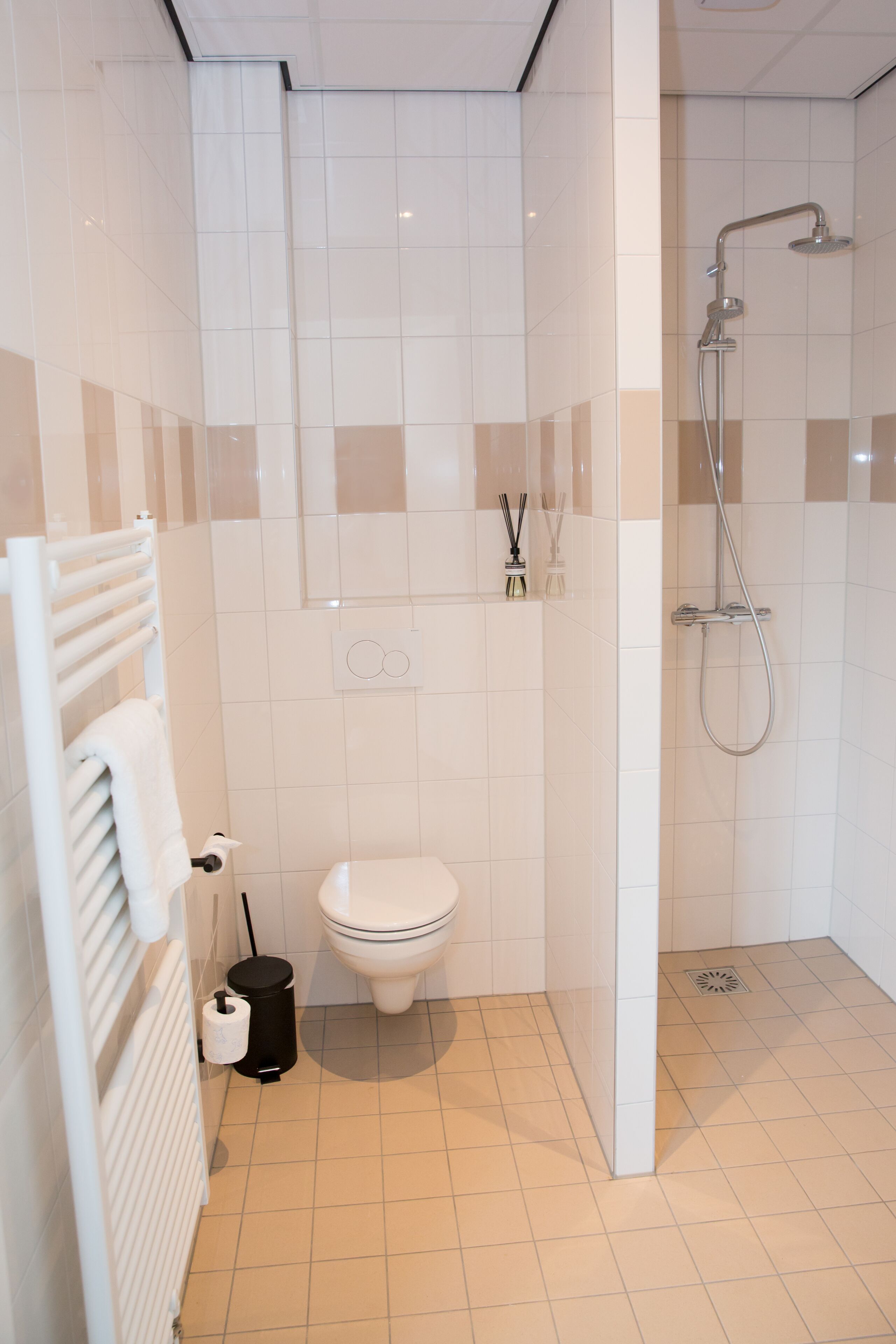 shower, rainfall showerhead, free toiletries, hair dryer