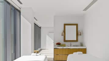 Couples treatment room(s), sauna, steam room, facials, massages