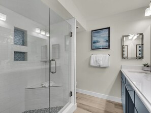 Hair dryer, soap, toilet paper