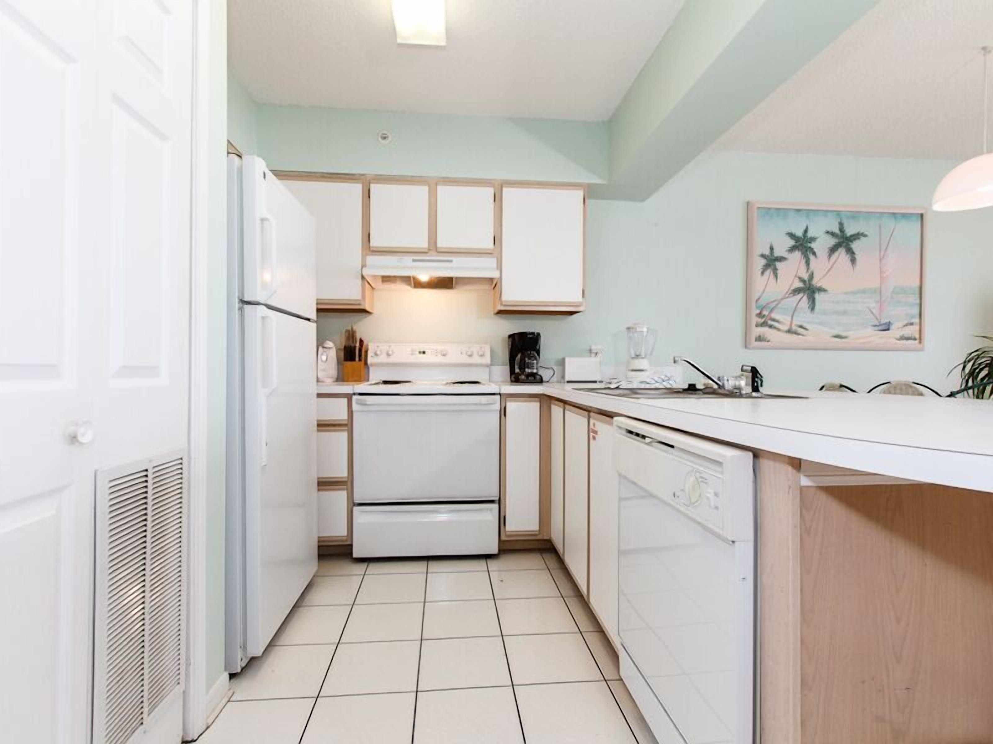 Microwave, coffee/tea maker, cookware/dishes/utensils