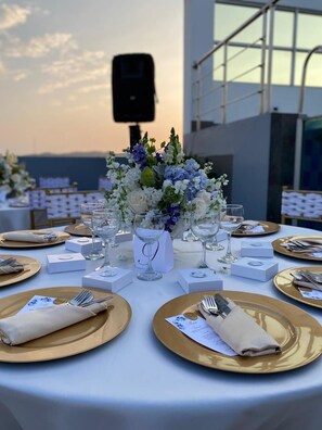 Outdoor banquet area