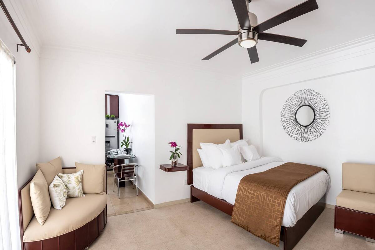 Suite de lujo | 1 habitación, edredón, espacio para trabajar con laptop y wifi gratis