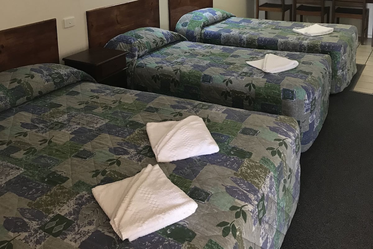 1 Queen Bed and 2 Single Beds