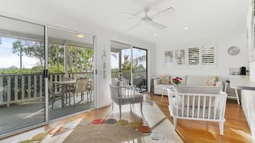 TV, DVD player, books