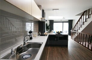 Fridge, microwave, stovetop, electric kettle