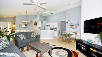 Family Villa, Garden Area | Living room | Flat-screen TV, video game console