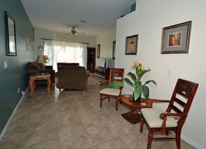 Family Villa, Garden Area | Living room | Flat-screen TV, video game console - Ffv8438ha - Highlands Reserve - 4 Bed 2.5 Baths Villa (Davenport)