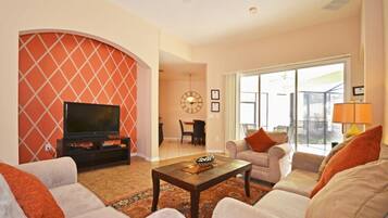 Family Villa, Garden Area | Living room | Flat-screen TV, video game console