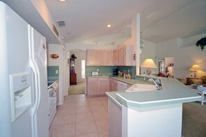 Family Villa, Garden Area | Private kitchen