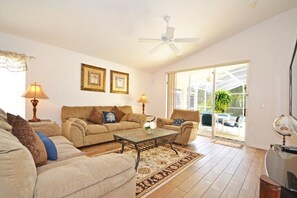 Family Villa, Garden Area | Living room | Flat-screen TV, video game console - Ffv8471ha - Highlands Reserve - 4 Bed 2 Baths Villa (Davenport)