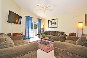 Family Villa, Garden Area | Living room | Flat-screen TV, video game console