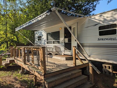 Springdale Trailer at Bon Echo Family Campground | Rustic Stay w/ Beach Access
