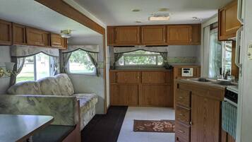 TV, DVD player, video library