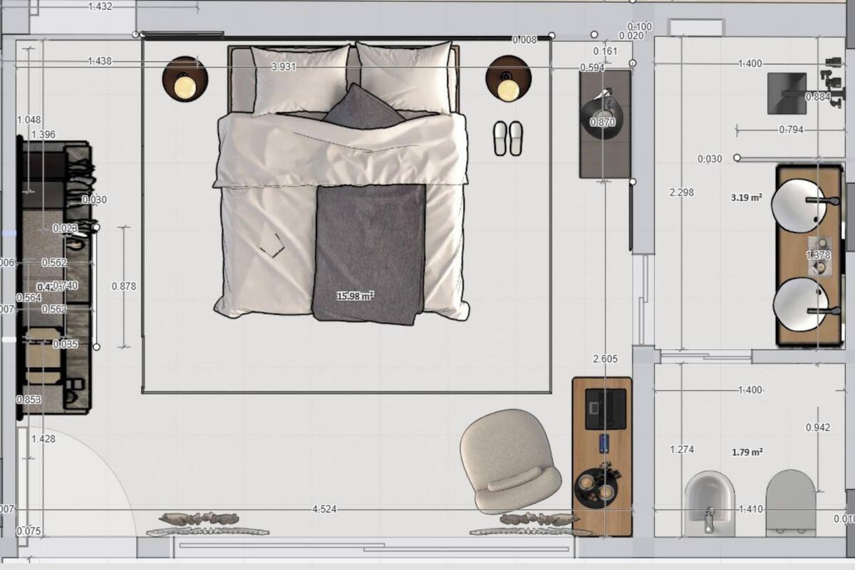 Camera Premium, patio, vista giardino | Piantina