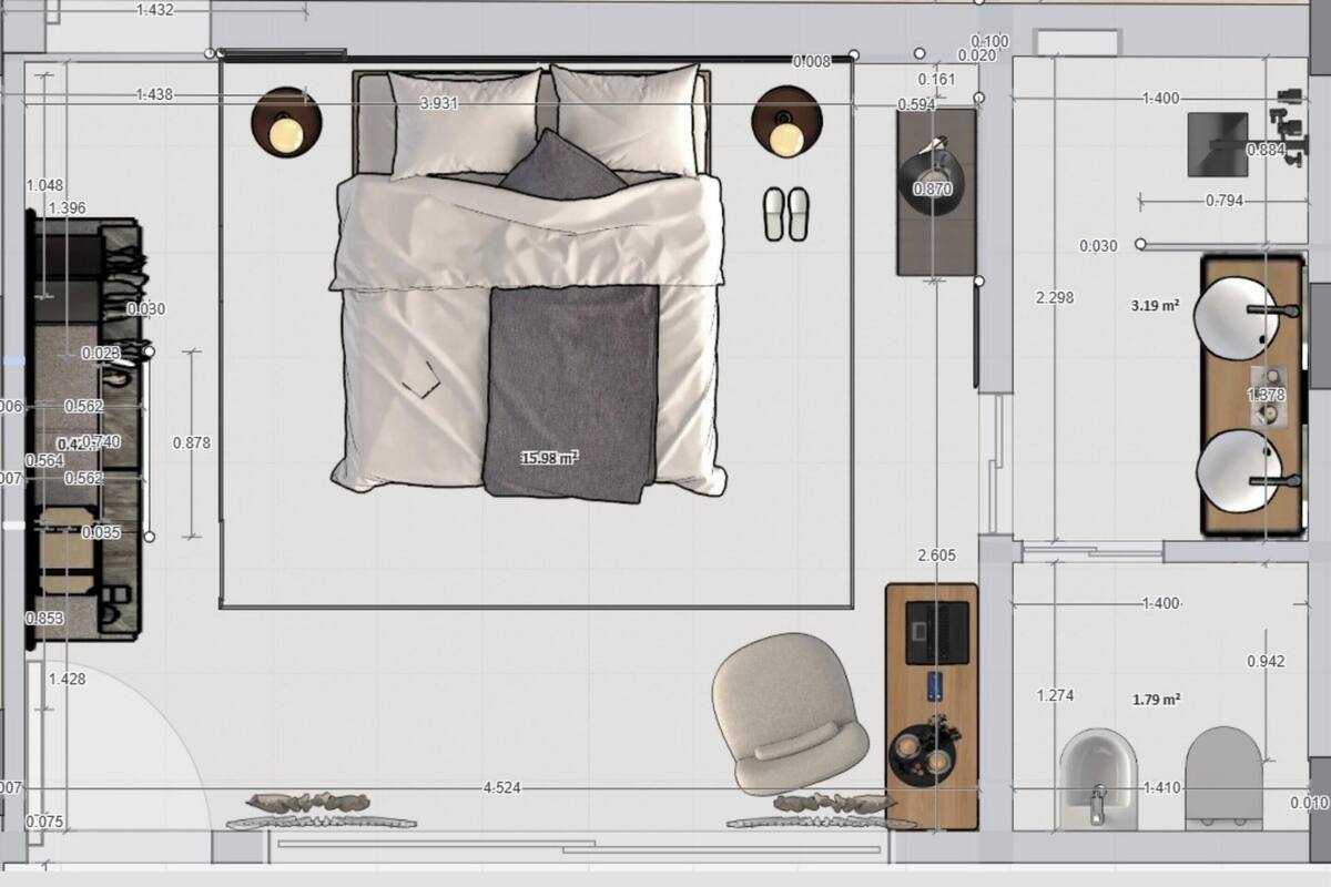 Camera Premium, patio, vista mare parziale | Piantina