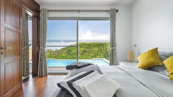 Vila superluxo, 3 quartos, cozinha, vista para o mar | 3 quartos, escrivaninha, ferros/tábuas de passar roupa