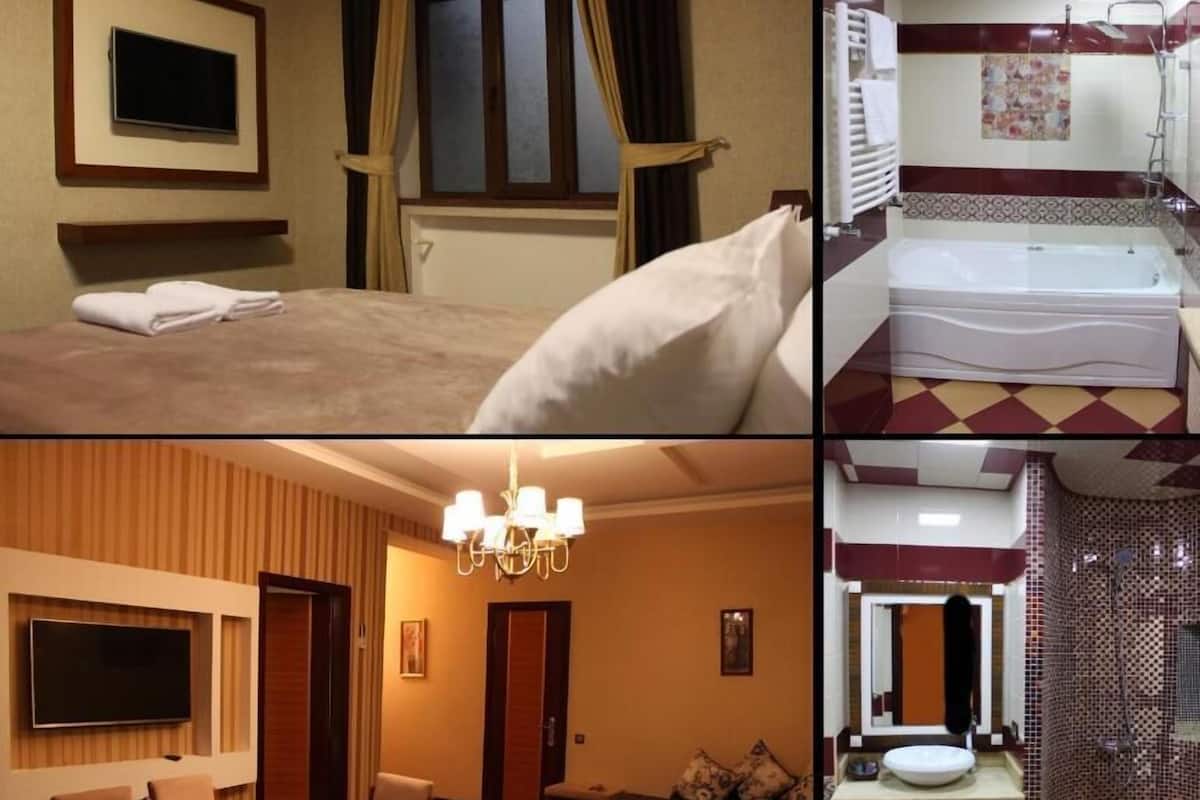 3 bedrooms, premium bedding, down comforters, minibar