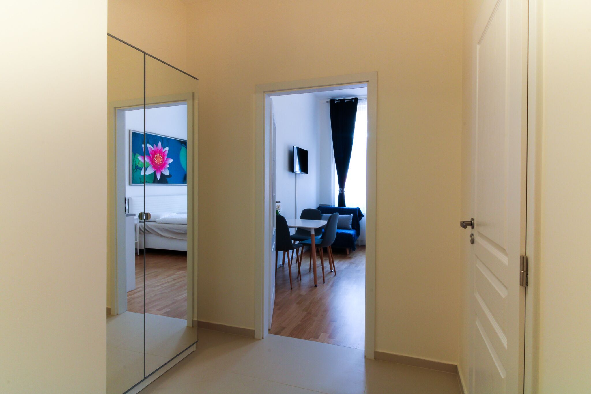 Individually decorated, individually furnished, desk, laptop workspace