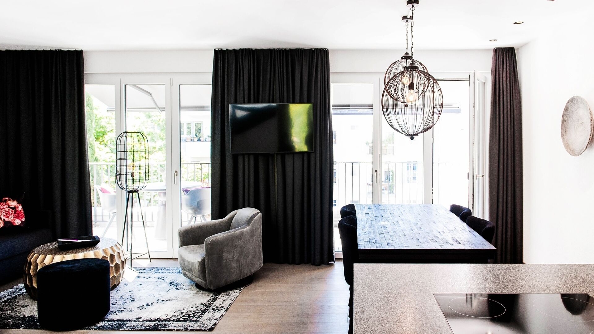 Luxury-Penthouse, 1 King-Bett und Schlafsofa, Terrasse | Wohnbereich