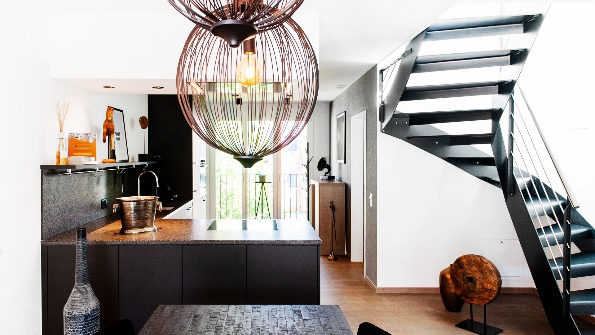 Luxury-Penthouse, 1 King-Bett und Schlafsofa, Terrasse | Wohnbereich