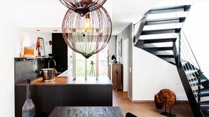 Luxury Penthouse, 1 King Bed with Sofa bed, Terrace | Living area | 43-inch Smart TV with digital channels, TV, heated floors