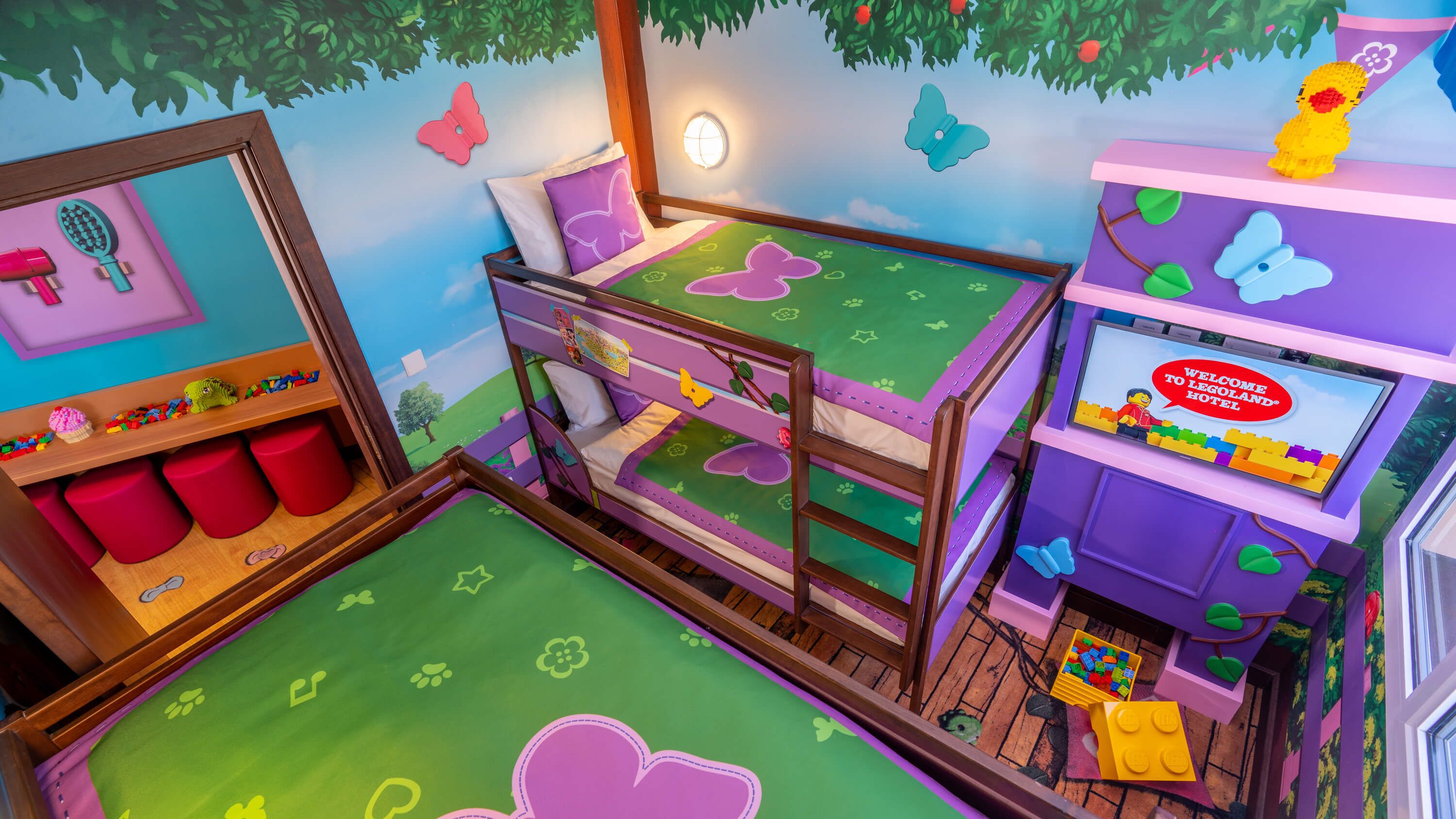 lego® friends fully themed family suite with park access | 1 bedroom, premium bedding, memory-foam beds, in-room safe