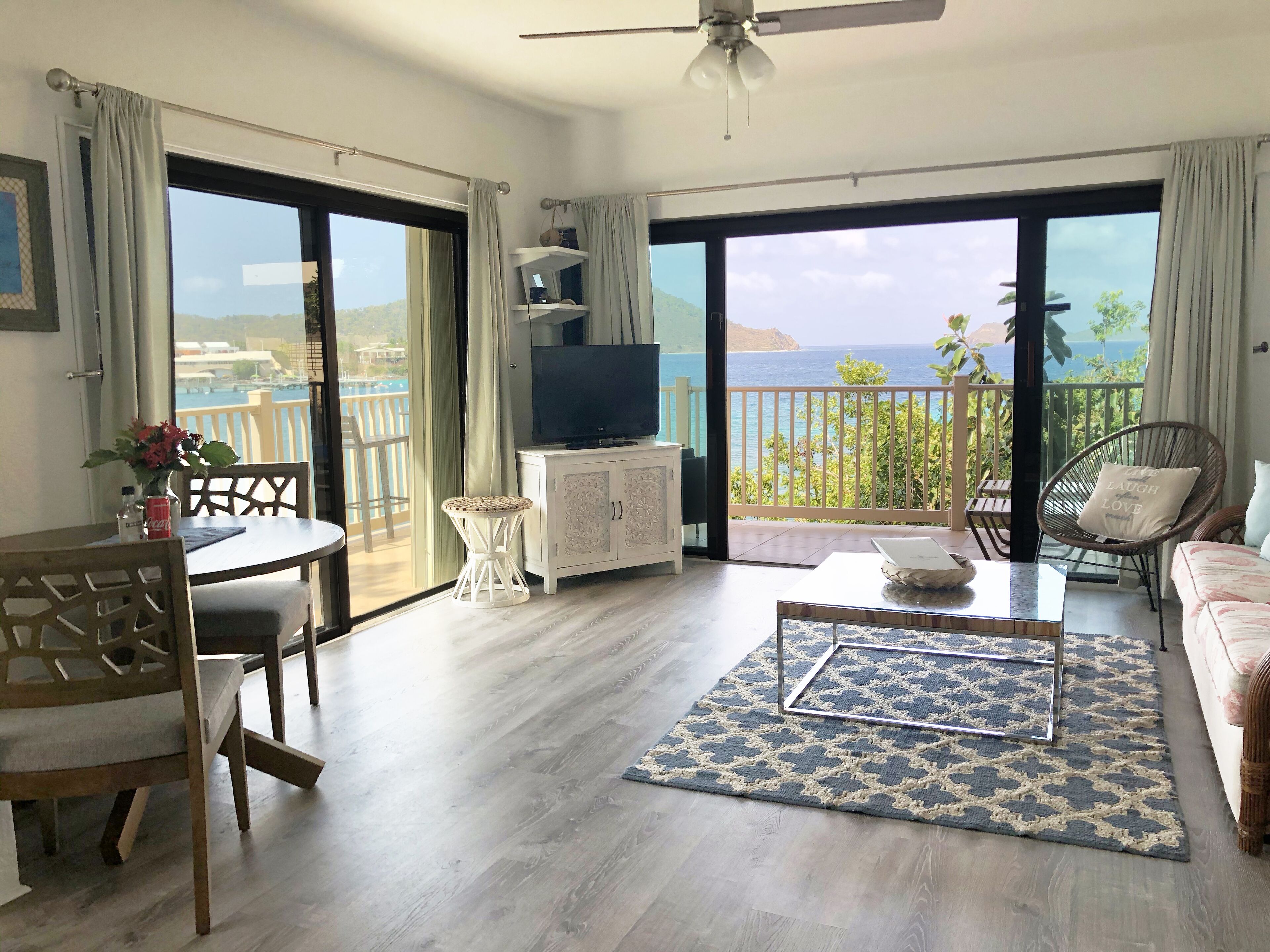 TV, DVD player, stereo