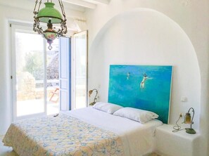 Superior Room, Jetted Tub, Sea View | In-room safe, iron/ironing board, free WiFi, bed sheets - Poseidon Secret Blue Pools (Mykonos)