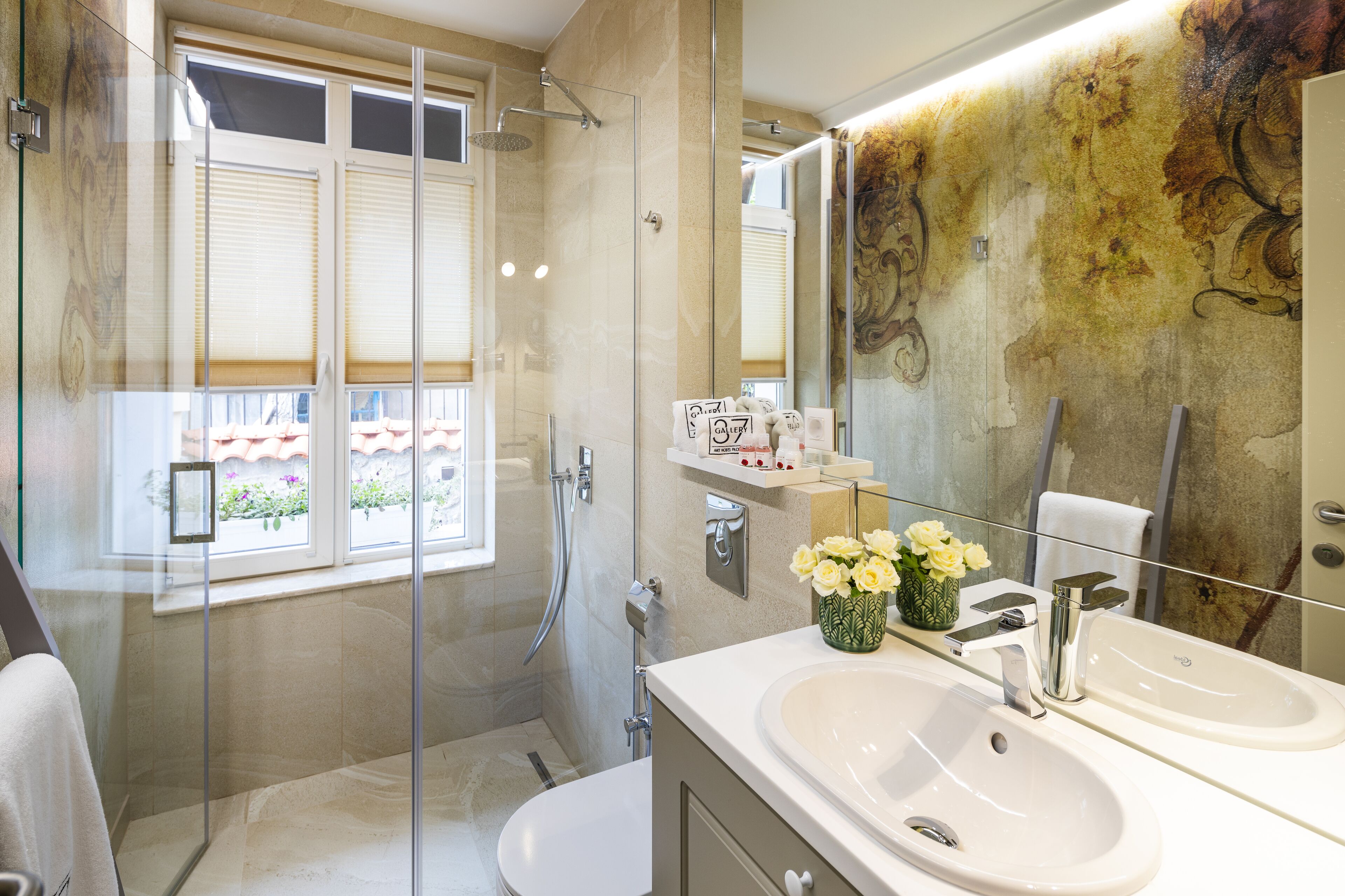 premium room | bathroom | designer toiletries, hair dryer, bathrobes, slippers