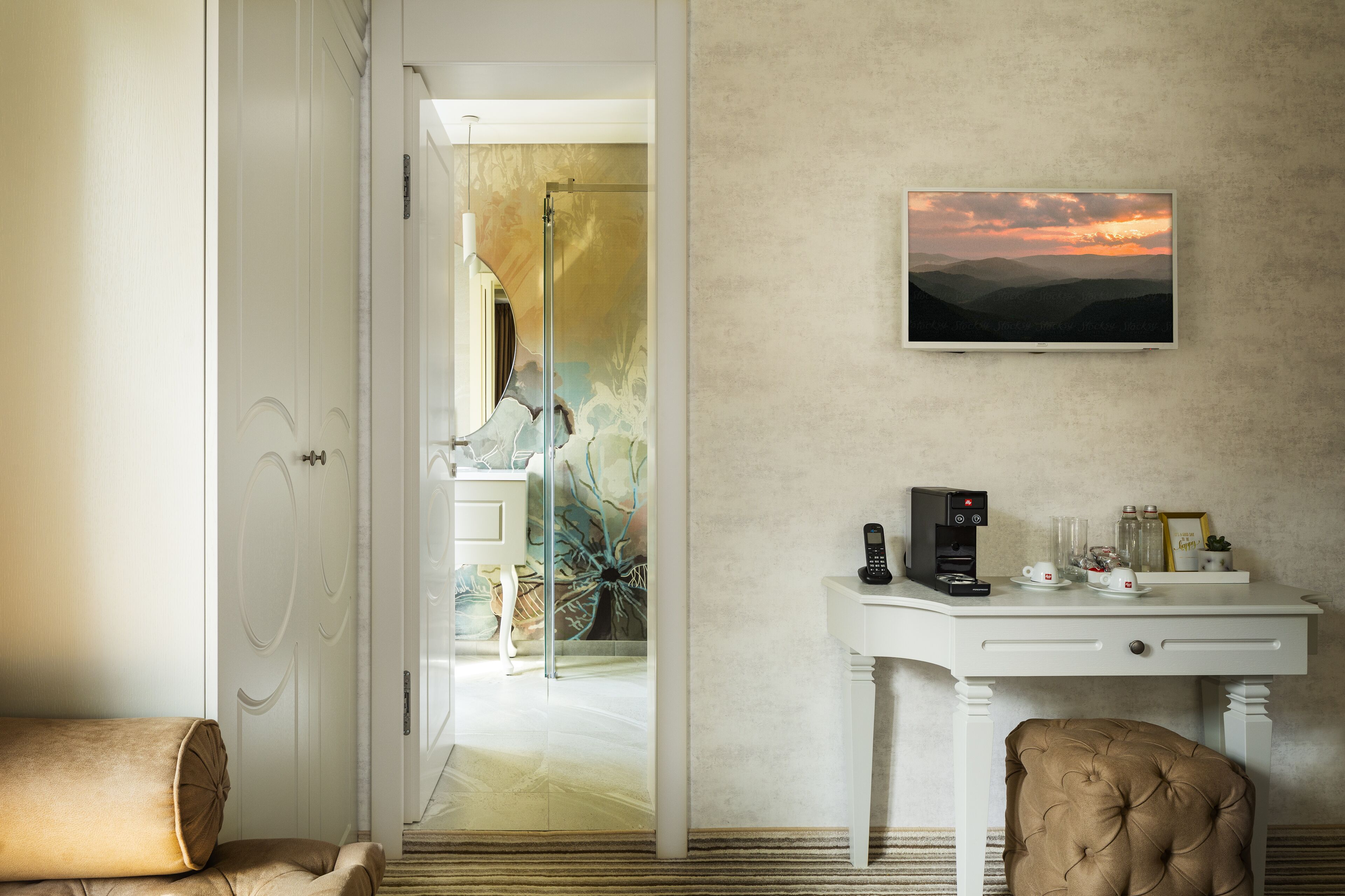 低過敏寢具、迷你吧、客房內保險箱、獨特裝潢