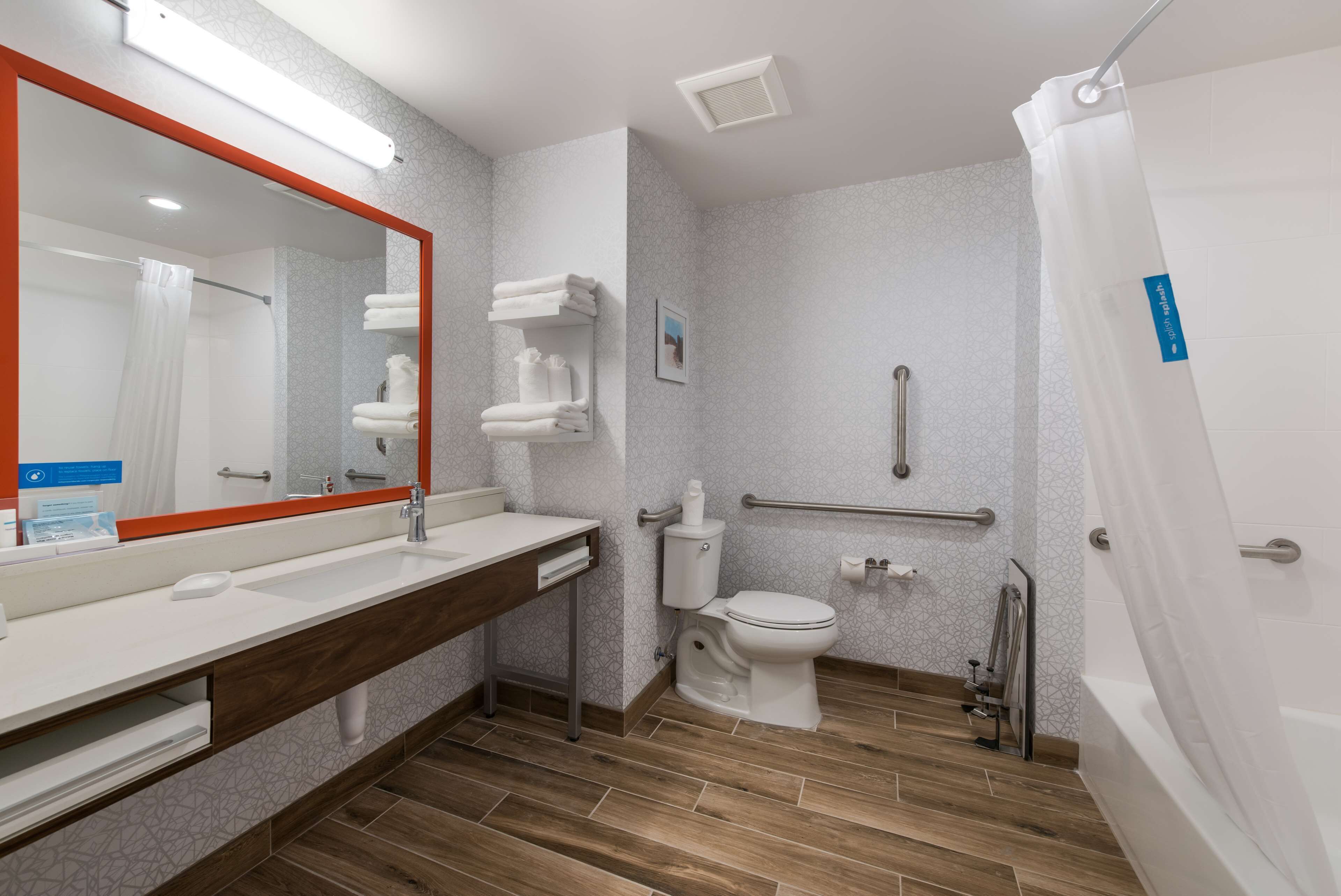 room, 2 queen beds, accessible, bathtub | bathroom | combined shower/bathtub, hair dryer, towels