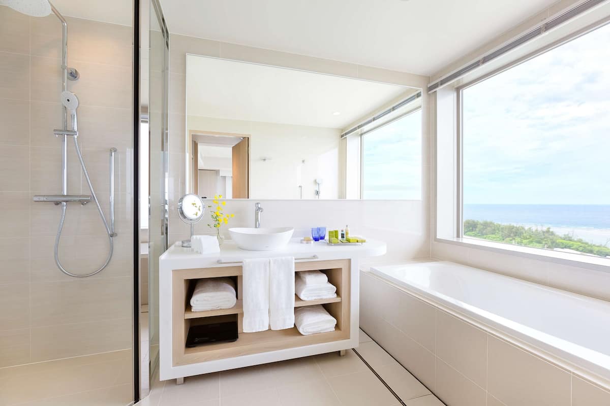 free toiletries, hair dryer, slippers, bidet