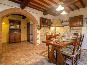 Fridge, oven, cookware/dishes/utensils, dining tables - Podere Gioia by Interhome (Castellina in Chianti)