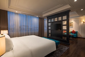 Suíte superluxo | 1 quarto, roupas de cama premium, edredons de pluma, frigobar