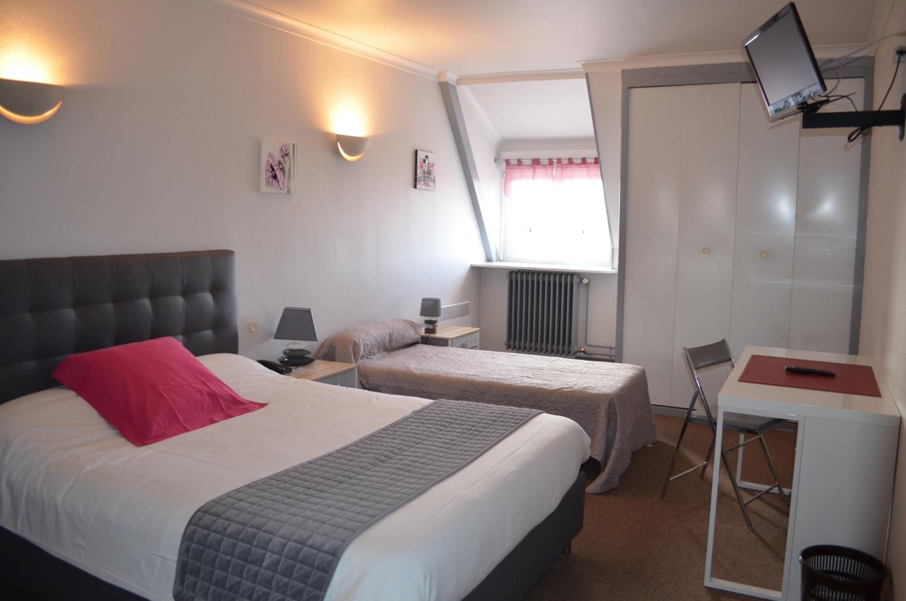 individually decorated, individually furnished, desk, blackout curtains