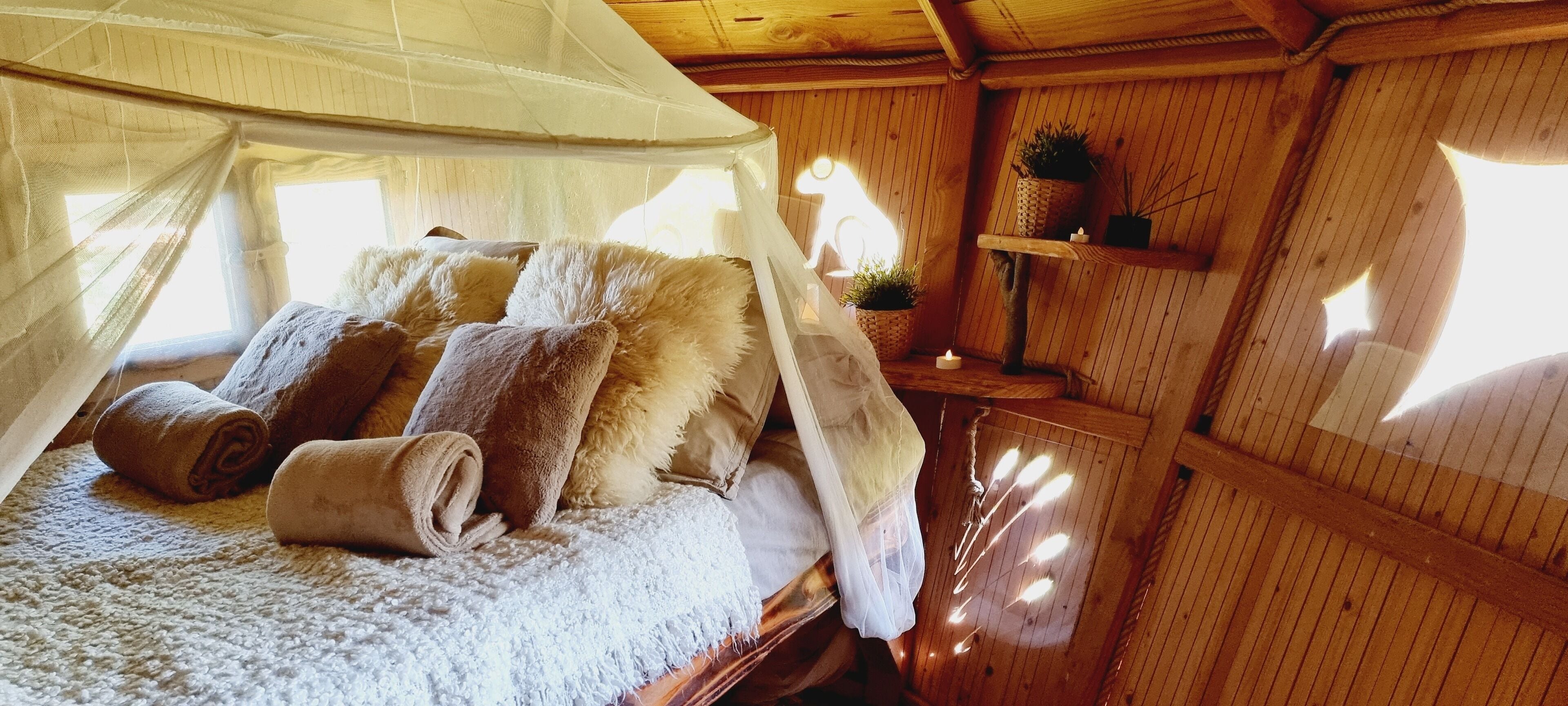 Cabin, có phòng tắm riêng, quang cảnh sông (Cabane Au fil de l'eau) | 1 phòng ngủ 