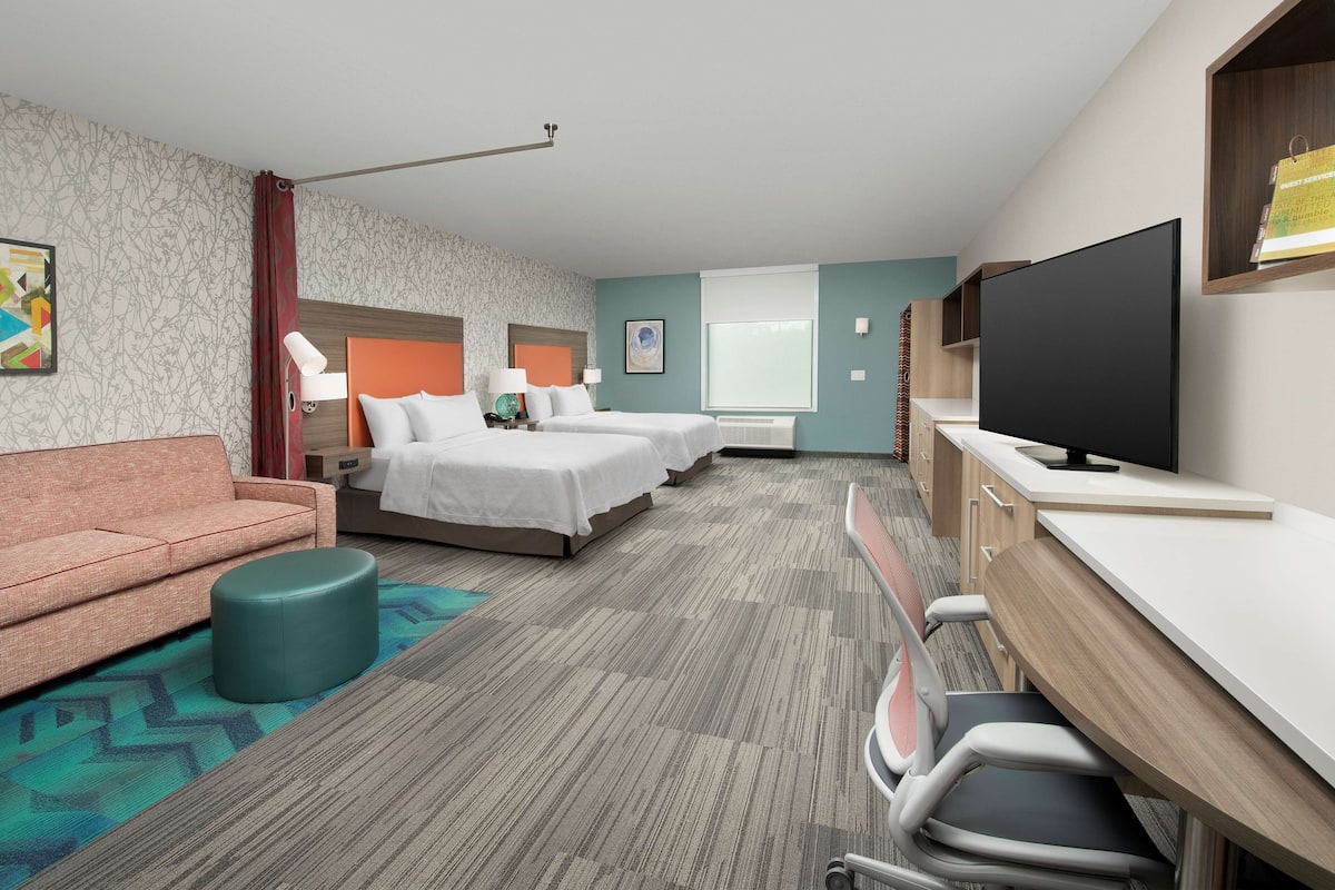 Studio, 2 Queen Beds, Accessible, Bathtub | 1 bedroom, desk, laptop workspace, free WiFi
